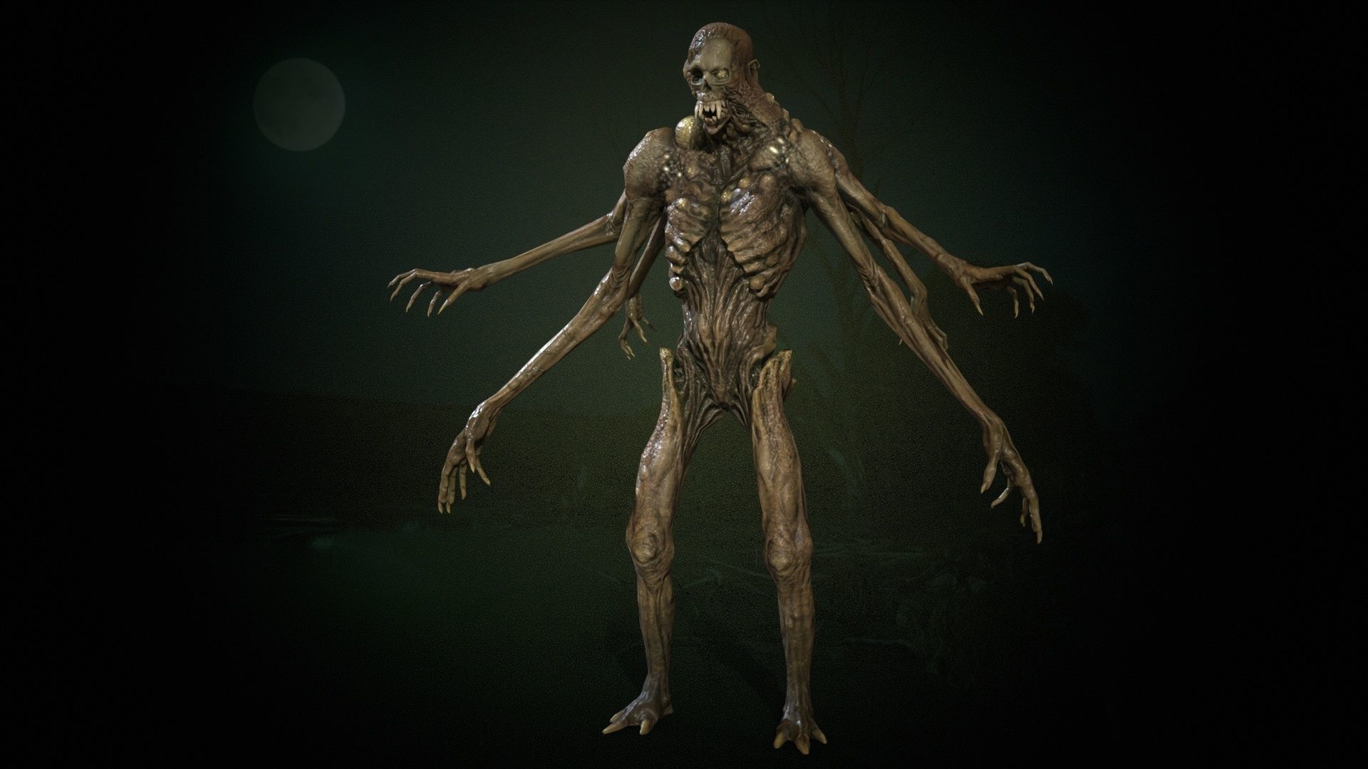 Necromutant4 humanoid creature Low-poly 3D model_24