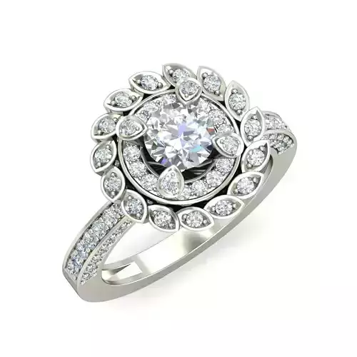 Women Wedding Engagement Flower Ring
