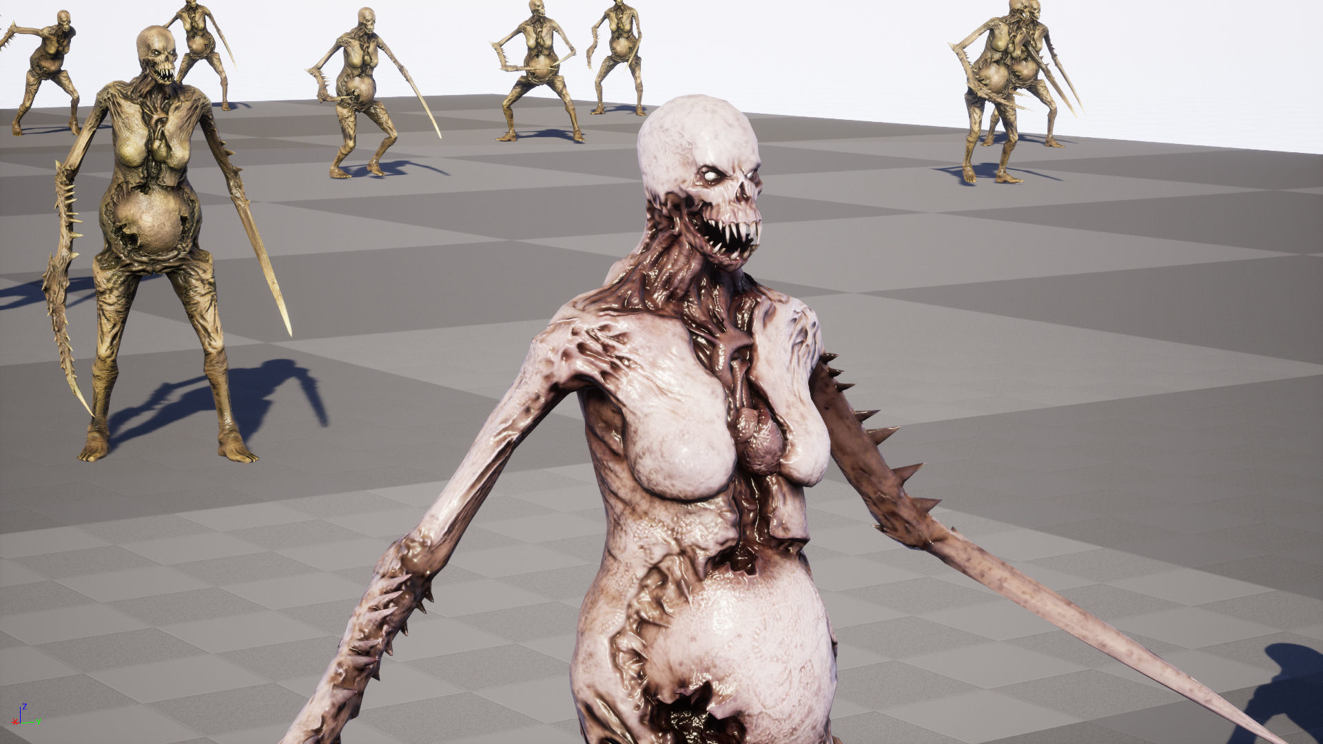 Necromutant5 skeleton holding sword Low-poly 3D model_8