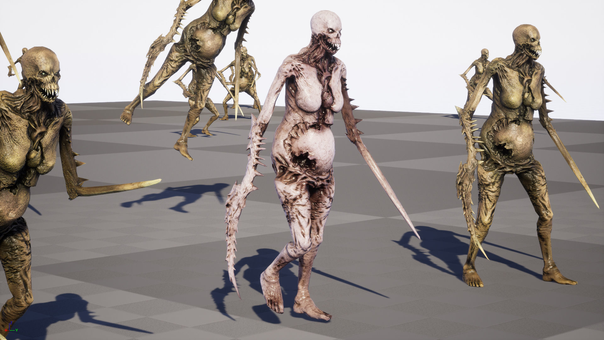 Necromutant5 skeleton holding sword Low-poly 3D model_4