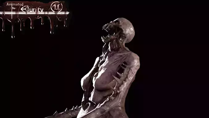 Necromutant5 skeleton holding sword Low-poly 3D model Necromutant5 skeleton holding sword Low-poly 3D model