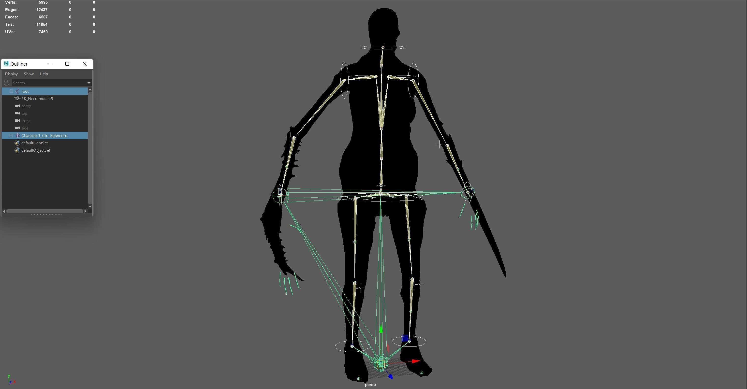 Necromutant5 skeleton holding sword Low-poly 3D model_39