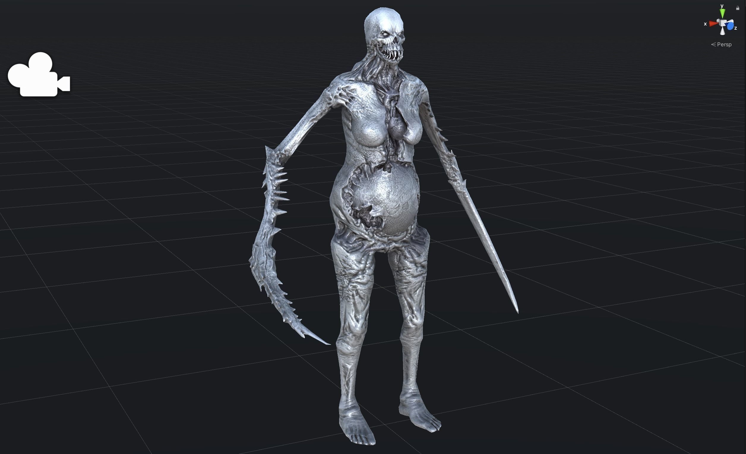 Necromutant5 skeleton holding sword Low-poly 3D model_38
