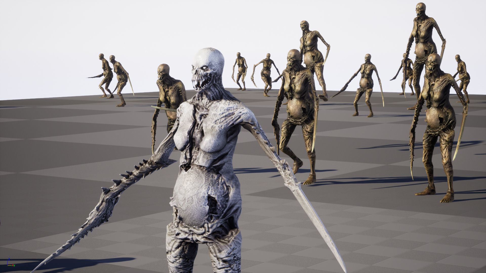 Necromutant5 skeleton holding sword Low-poly 3D model_6