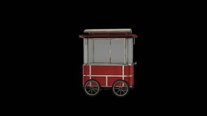 Turkish Bagel Cart Low-poly 3D model 7