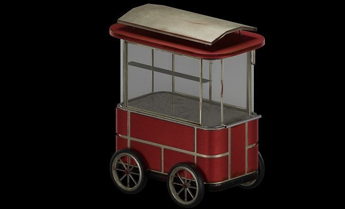 Turkish Bagel Cart Low-poly 3D model 6