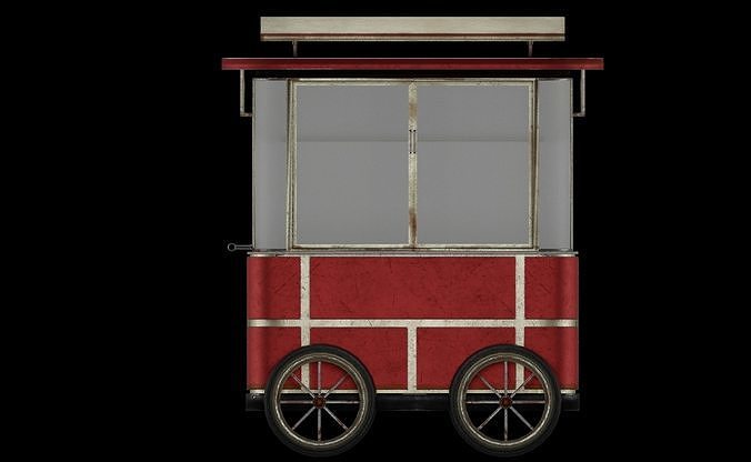 Turkish Bagel Cart Low-poly 3D model 3