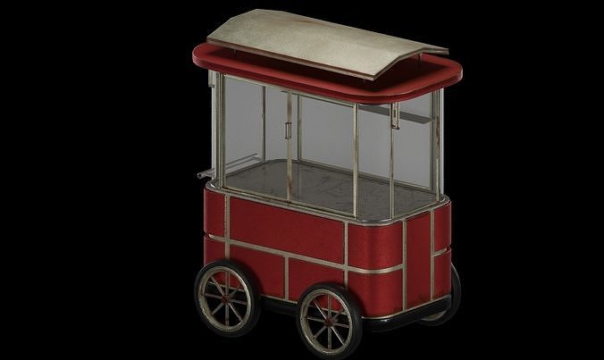 Turkish Bagel Cart Low-poly 3D model 5