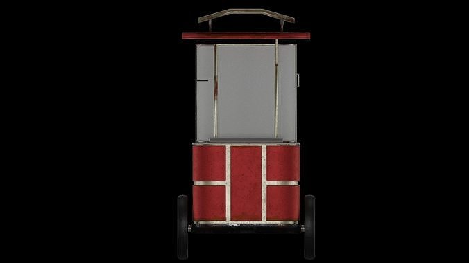 Turkish Bagel Cart Low-poly 3D model 2