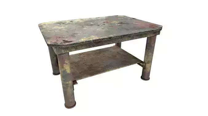 Iron table workbench tool painted da1 Low-poly 3D model