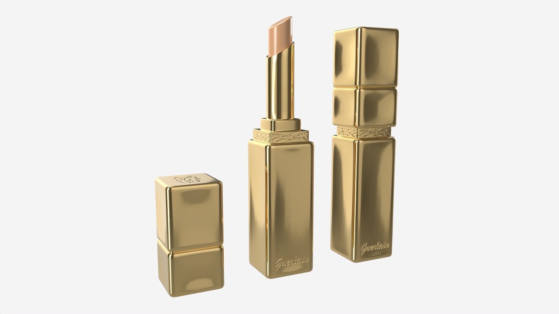 Guerlain Kisskiss Liplift lipstick primer 3D model CGTrader