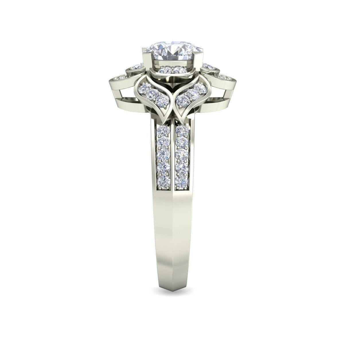 Solitaire Wedding Engagement Ring 3D print model_2
