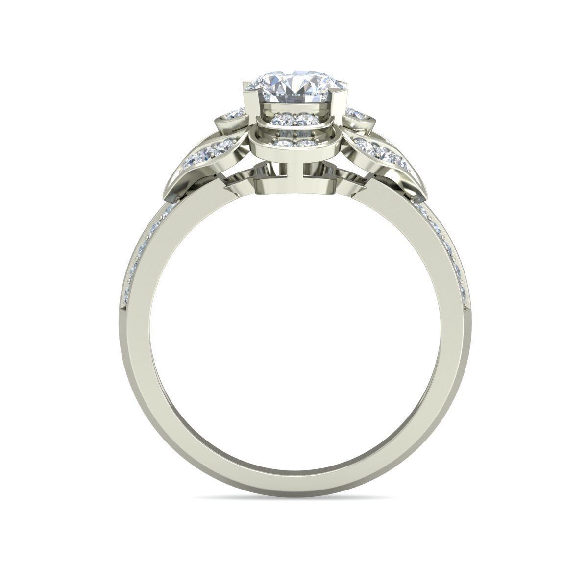 Solitaire Wedding Engagement Ring 3D print model_1