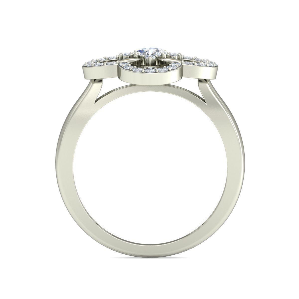 Women Wedding Engagement Flower Ring 3D print model_1