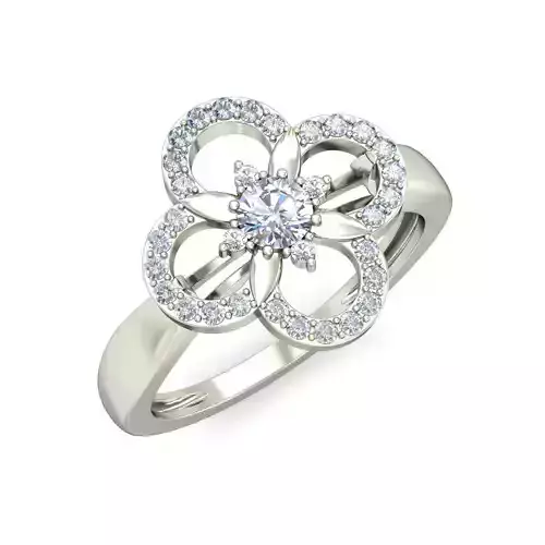 Women Wedding Engagement Flower Ring