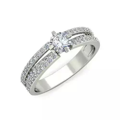 Women Wedding Engagement Two Band Ring 3D print model