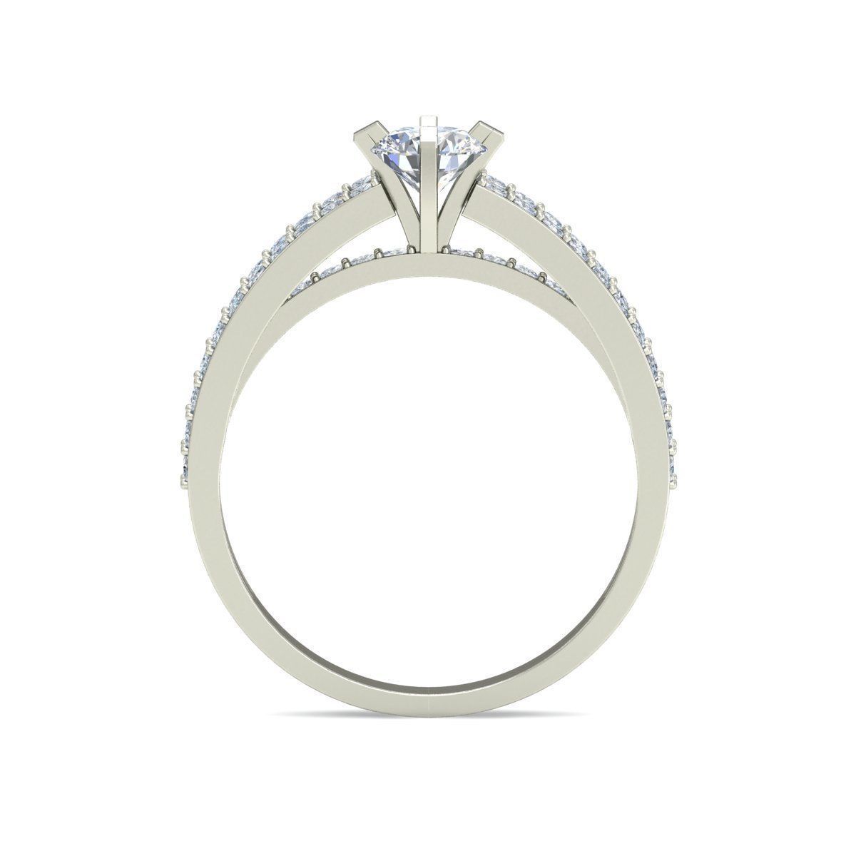 Women Wedding Engagement Two Band Ring 3D print model_1