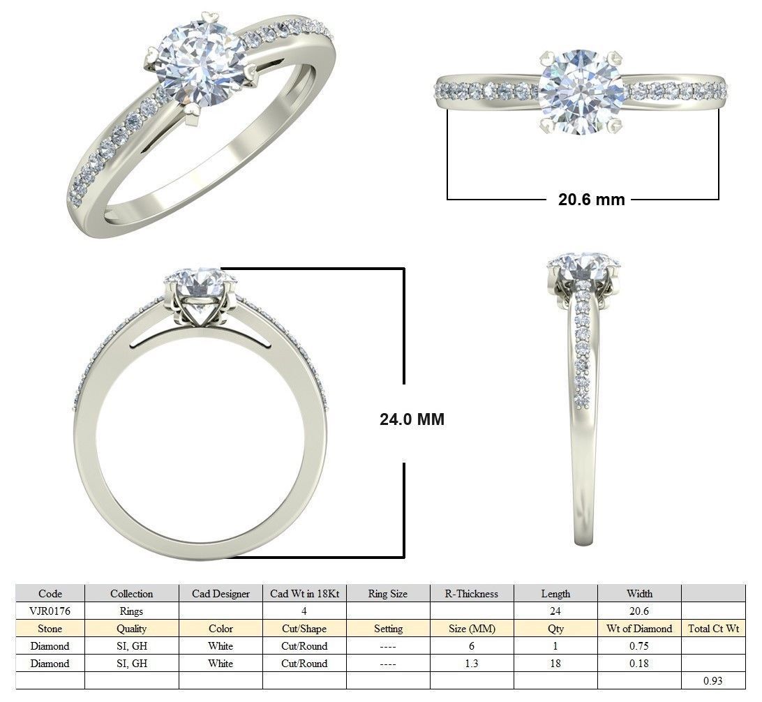 Women Wedding Engagement Ring 3D print model_5