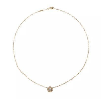 CG371 gold necklace with round diamond in center 3D print model_4