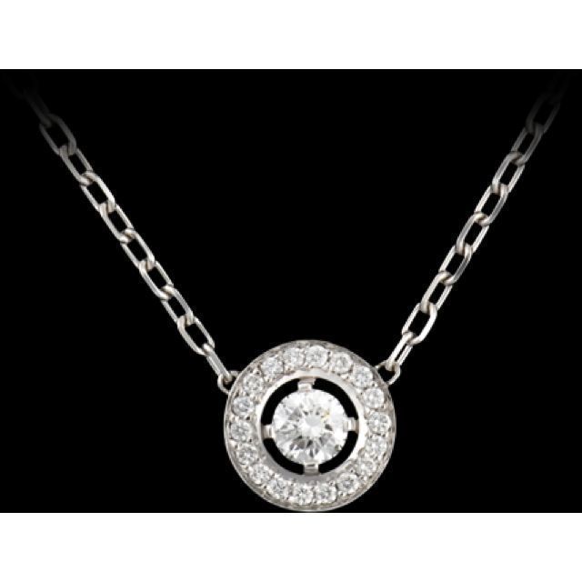 CG371 gold necklace with round diamond in center 3D print model_3