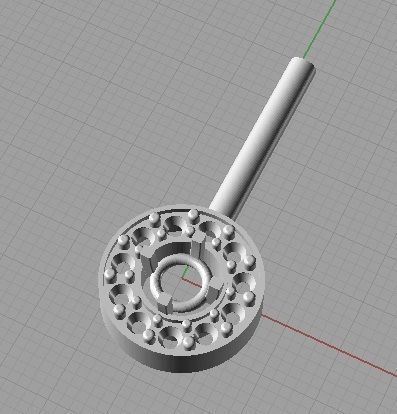 CG371 gold necklace with round diamond in center 3D print model_11