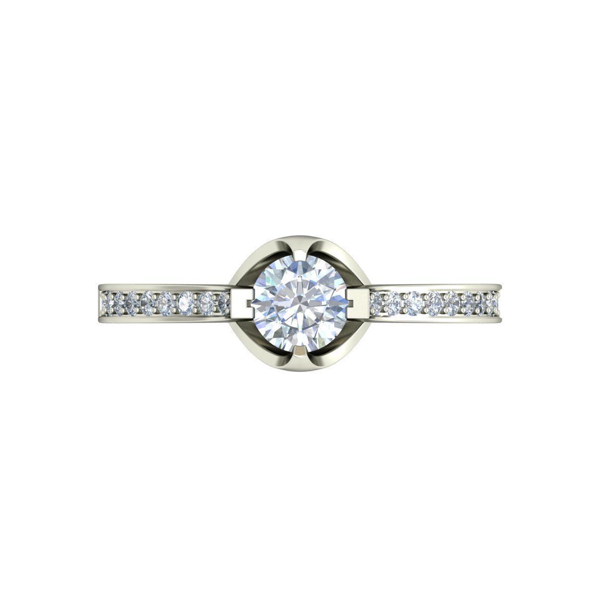 Solitaire Wedding Engagement Ring 3D print model_3