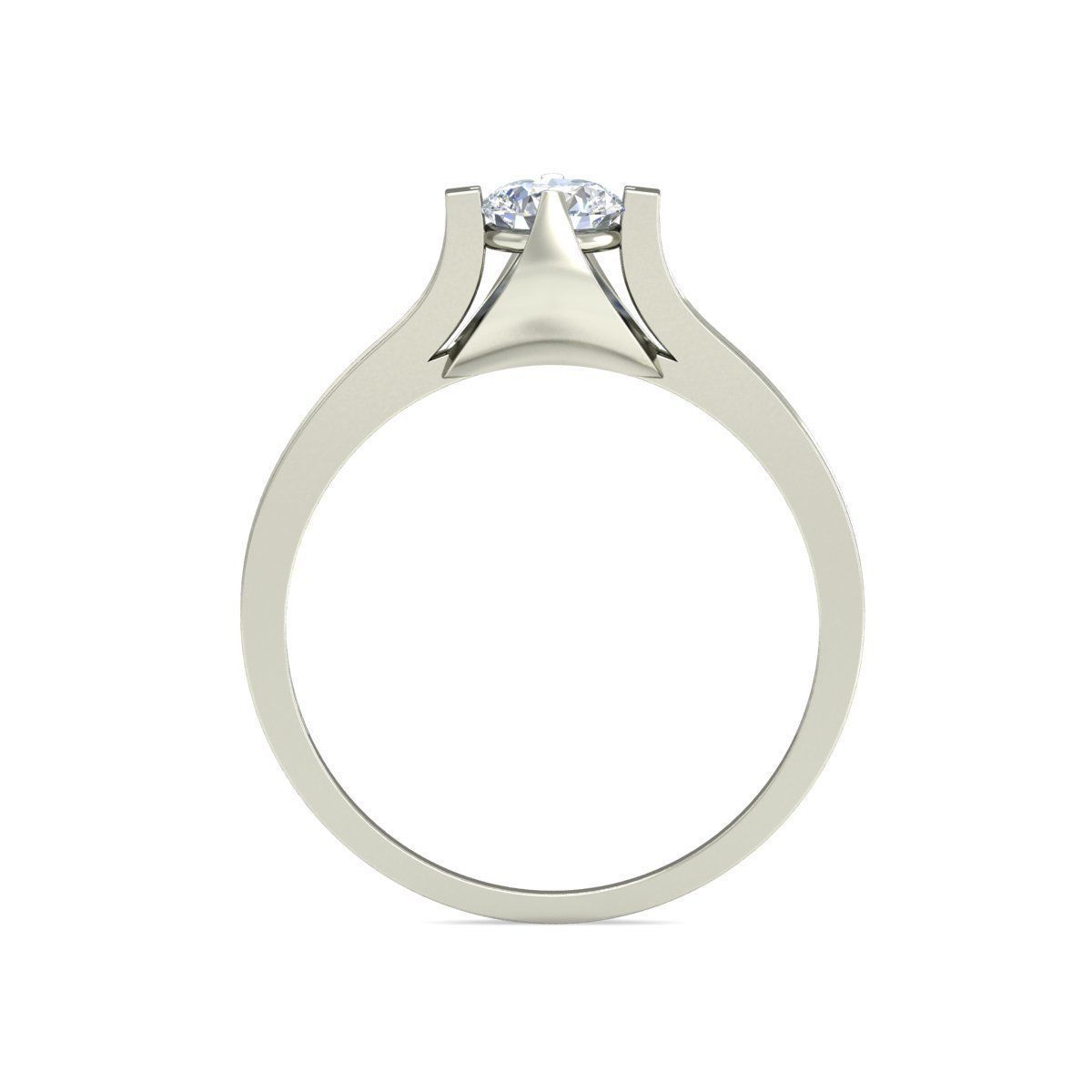 Solitaire Wedding Engagement Ring 3D print model_1