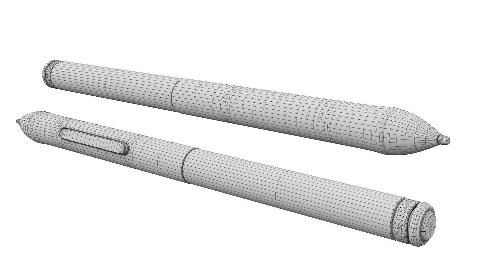 Tablet pen with buttons da1 Free low-poly 3D model_13