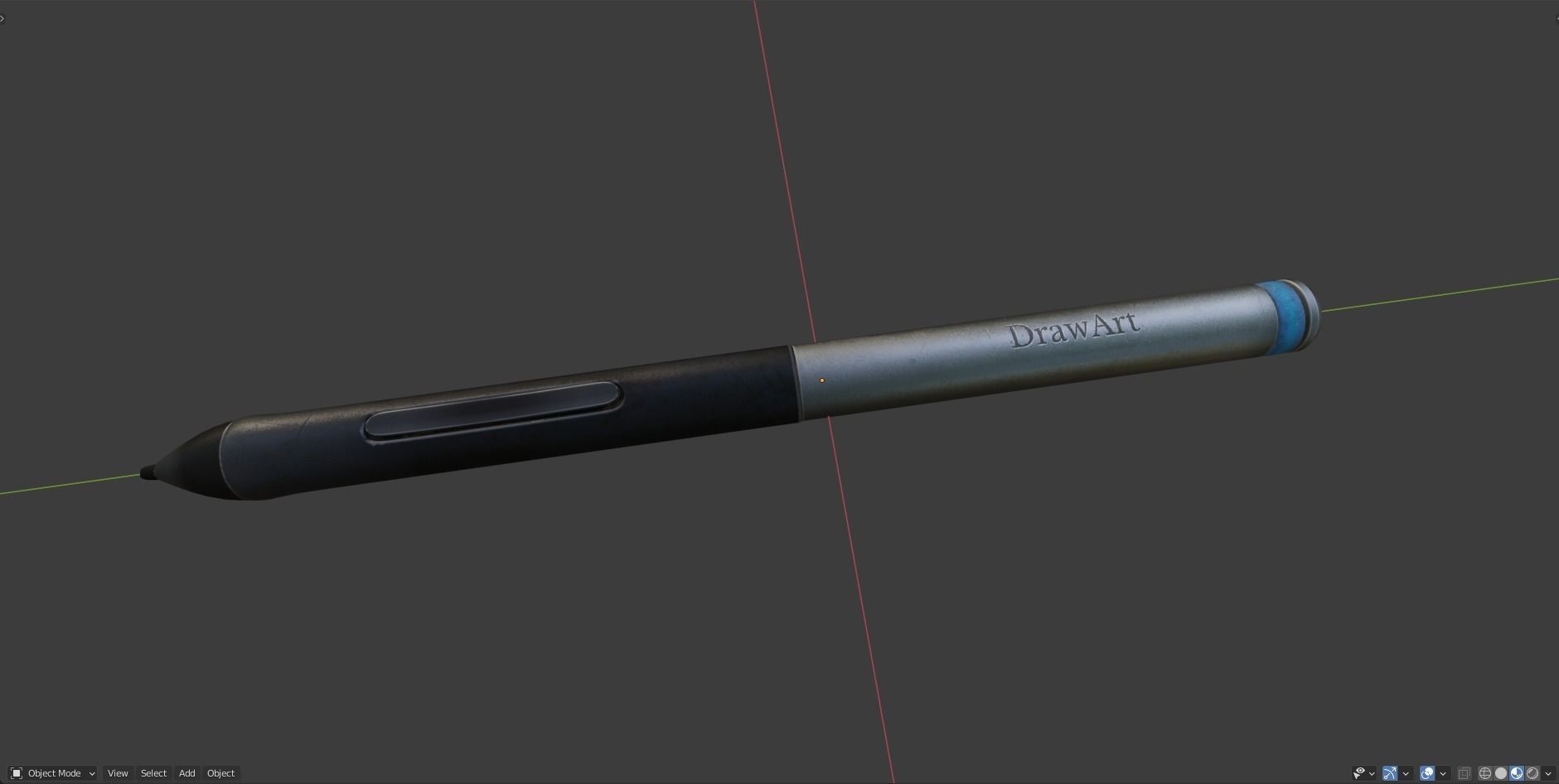 Tablet pen with buttons da1 Free low-poly 3D model_14