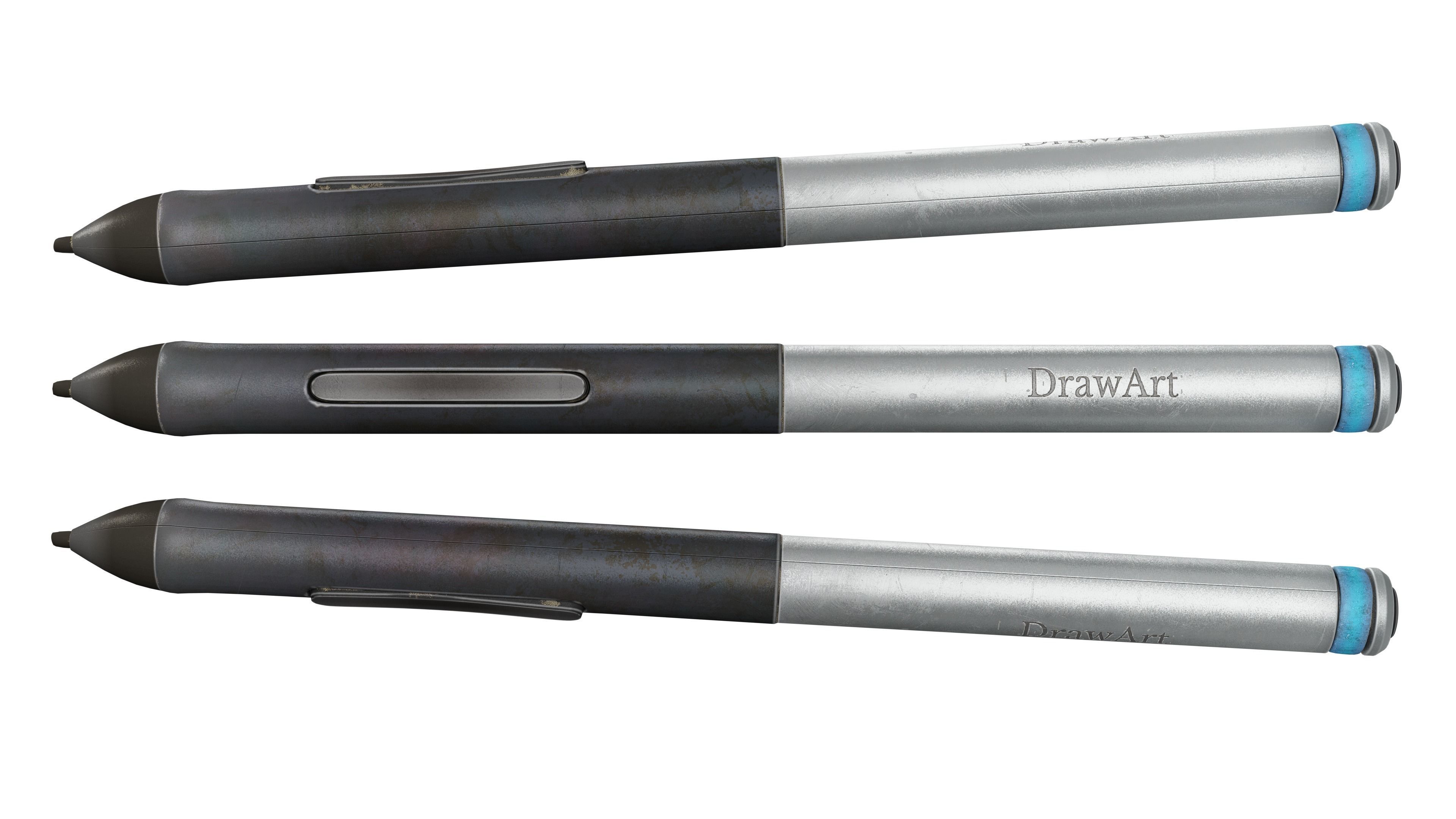 Tablet pen with buttons da1 Free low-poly 3D model_7