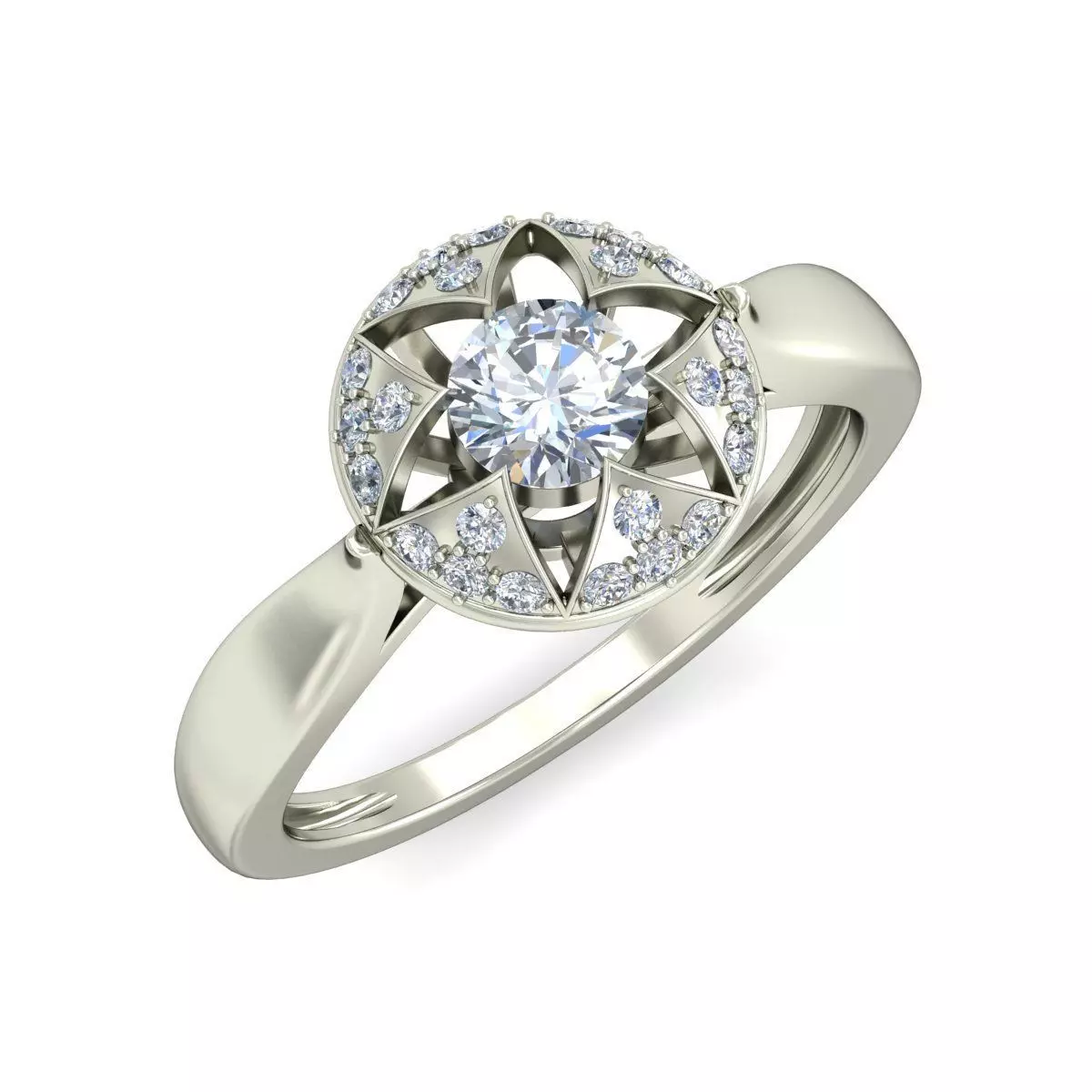 Women Wedding Engagement Ring 3D print model_0