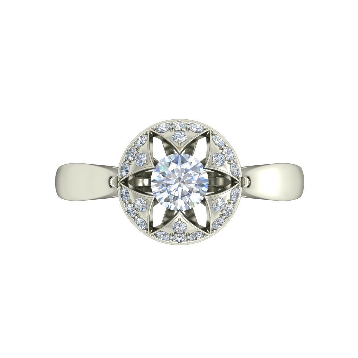 Women Wedding Engagement Ring 3D print model_3