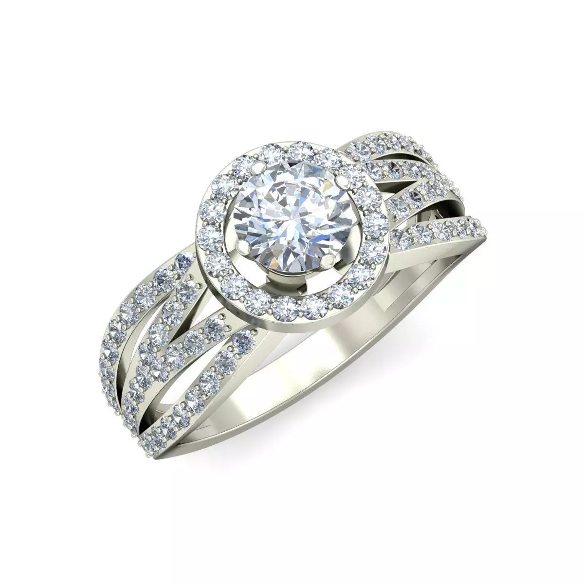 Women Wedding Engagement Three Band Ring 3D print model