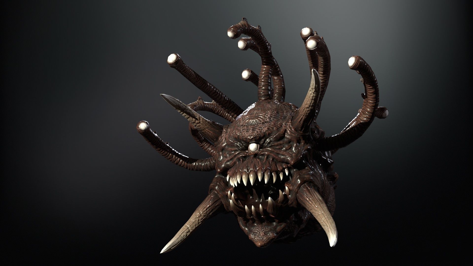 EvilEye demon head Low-poly 3D model_11