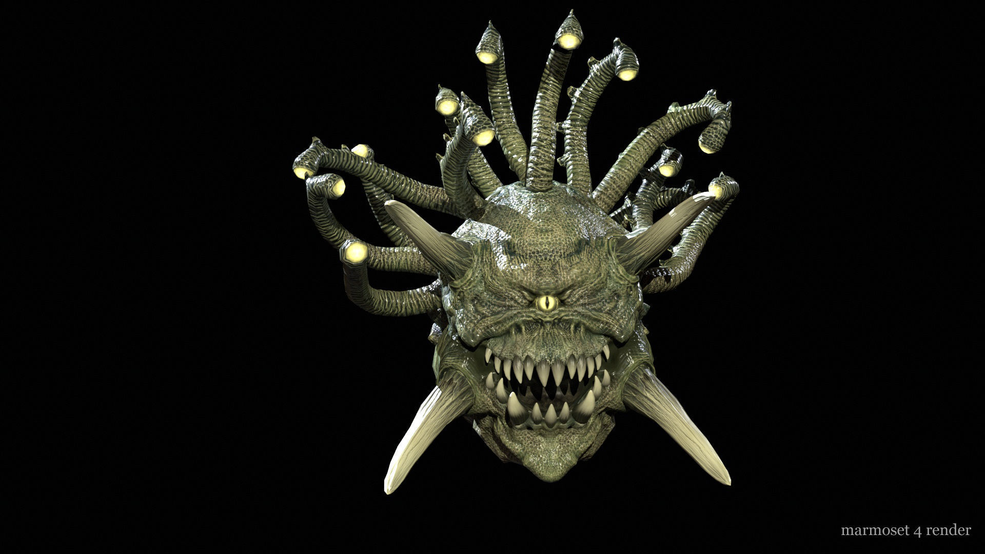 EvilEye demon head Low-poly 3D model_14