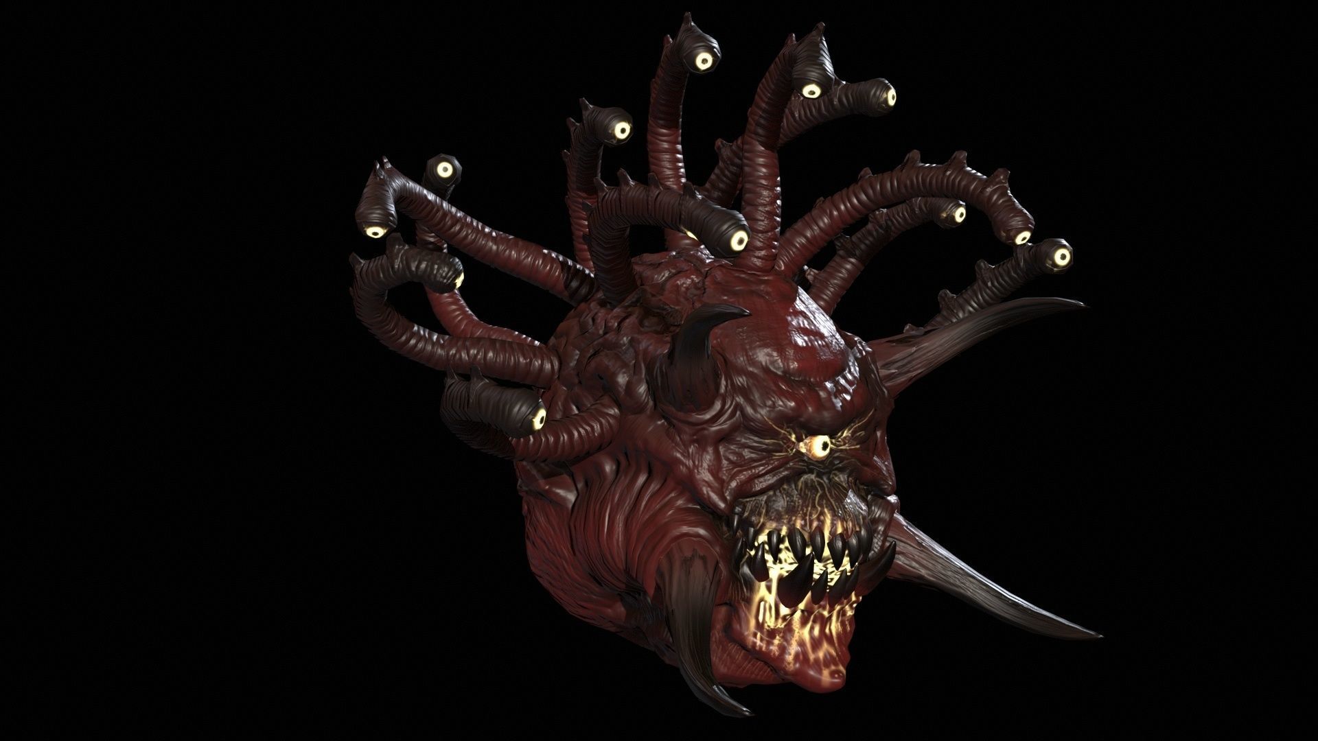 EvilEye demon head Low-poly 3D model_9