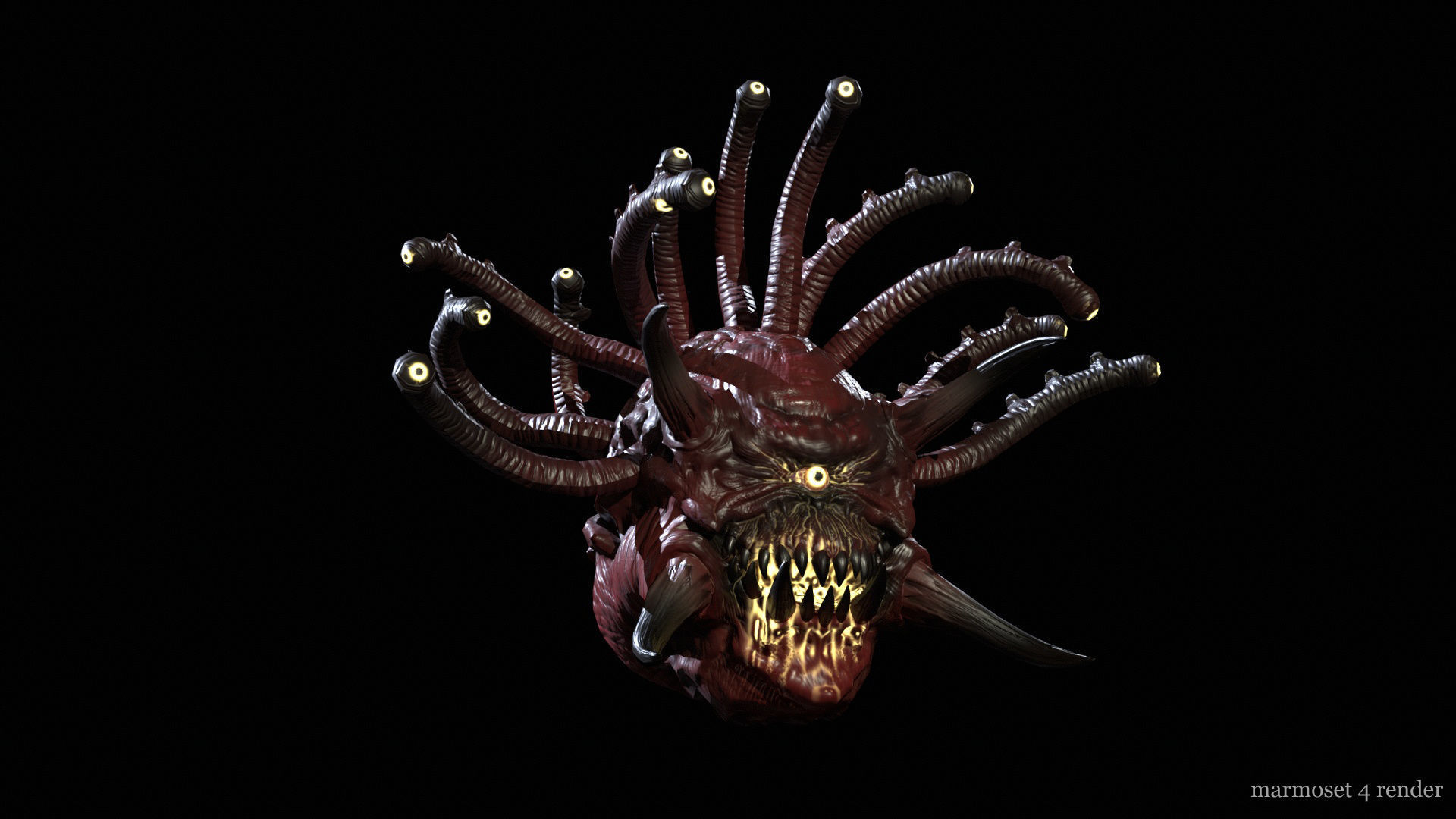 EvilEye demon head Low-poly 3D model_21