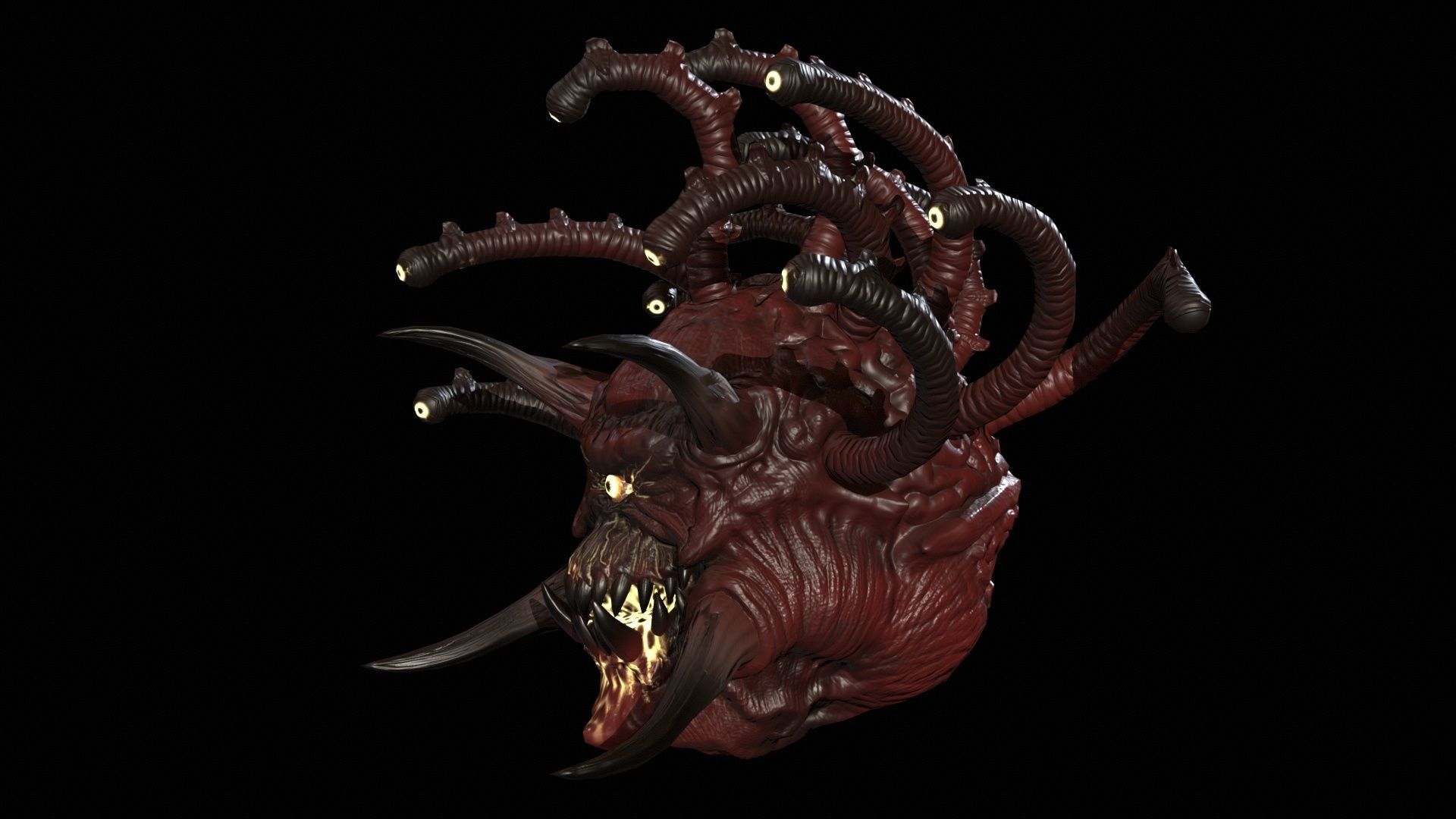 EvilEye demon head Low-poly 3D model_8