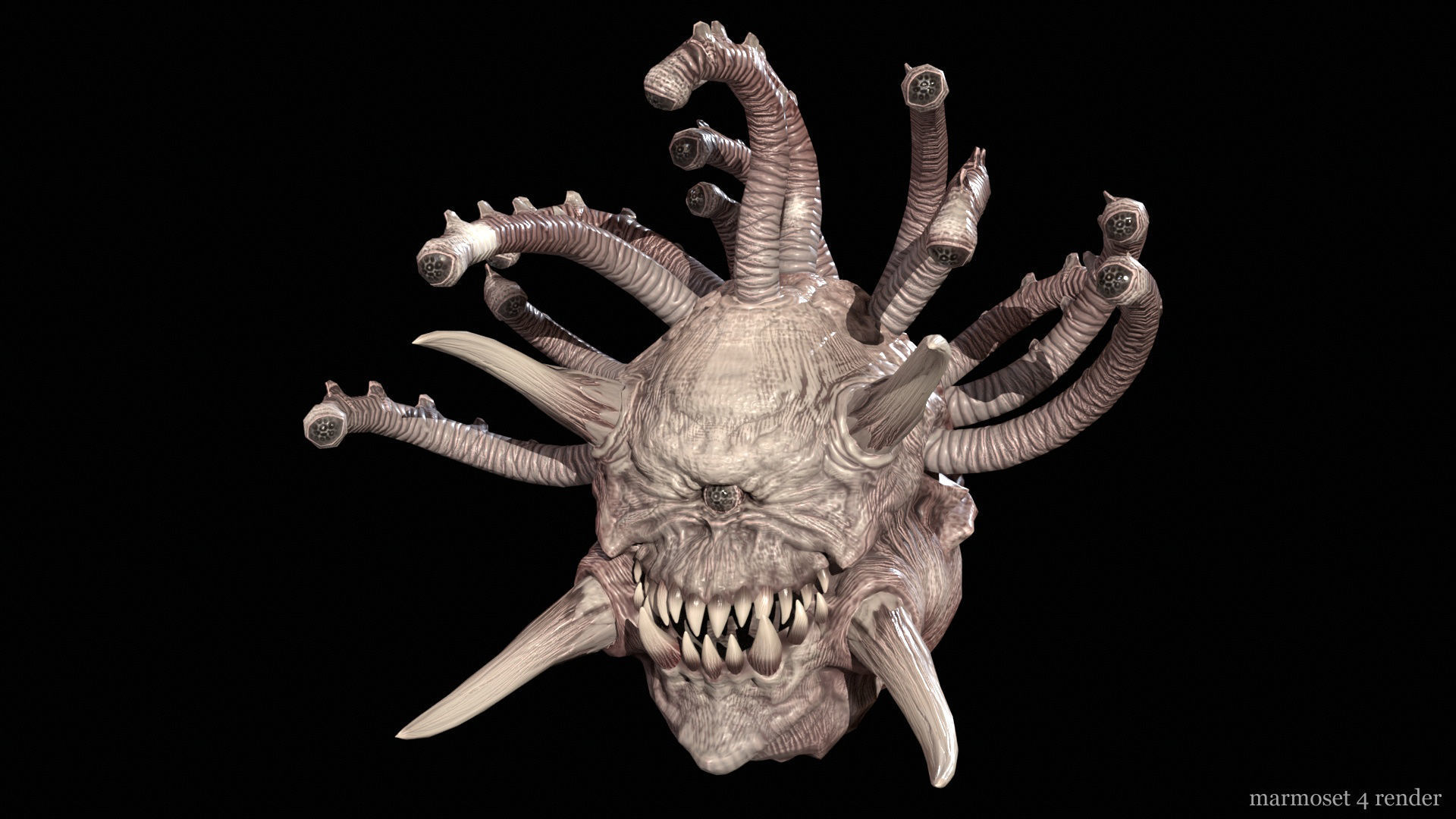 EvilEye demon head Low-poly 3D model_7