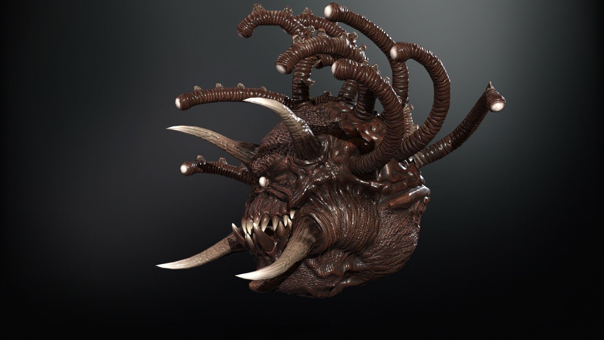 EvilEye demon head Low-poly 3D model_4