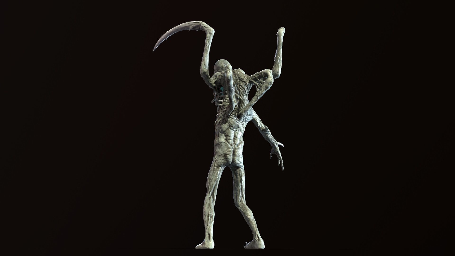 Necromutant7 humanoid creature Low-poly 3D model_12