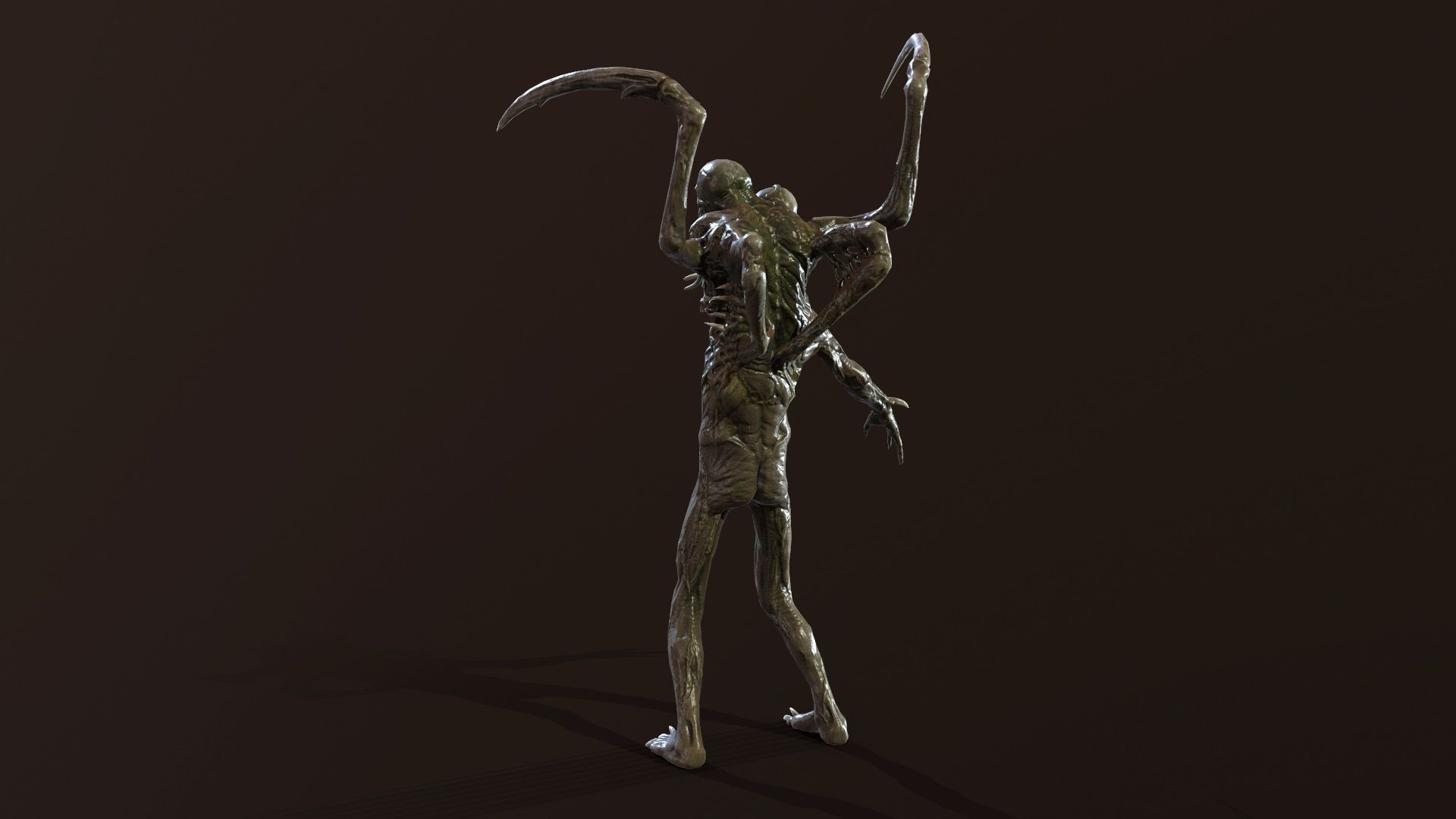 Necromutant7 humanoid creature Low-poly 3D model_3