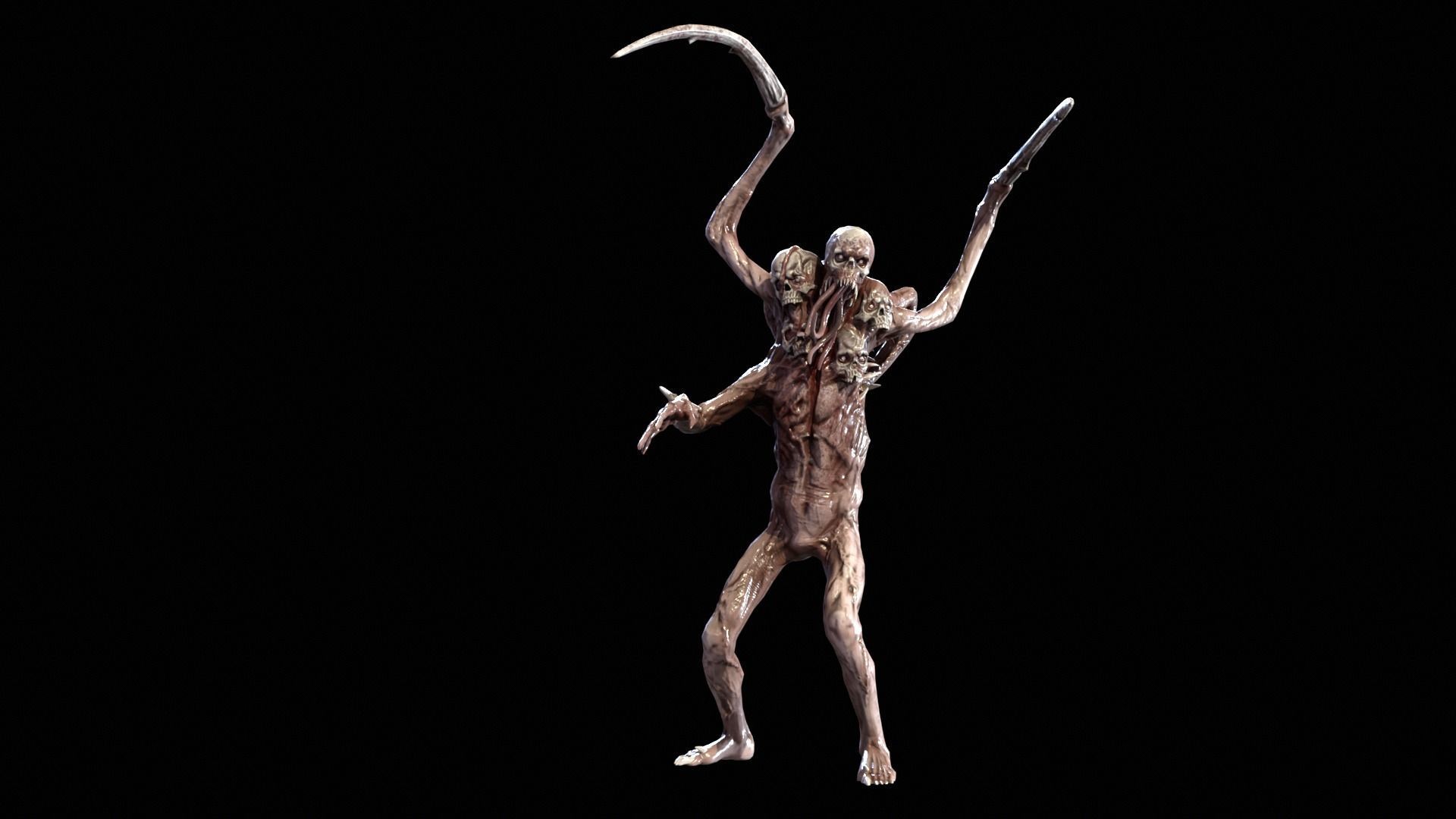 Necromutant7 humanoid creature Low-poly 3D model_18