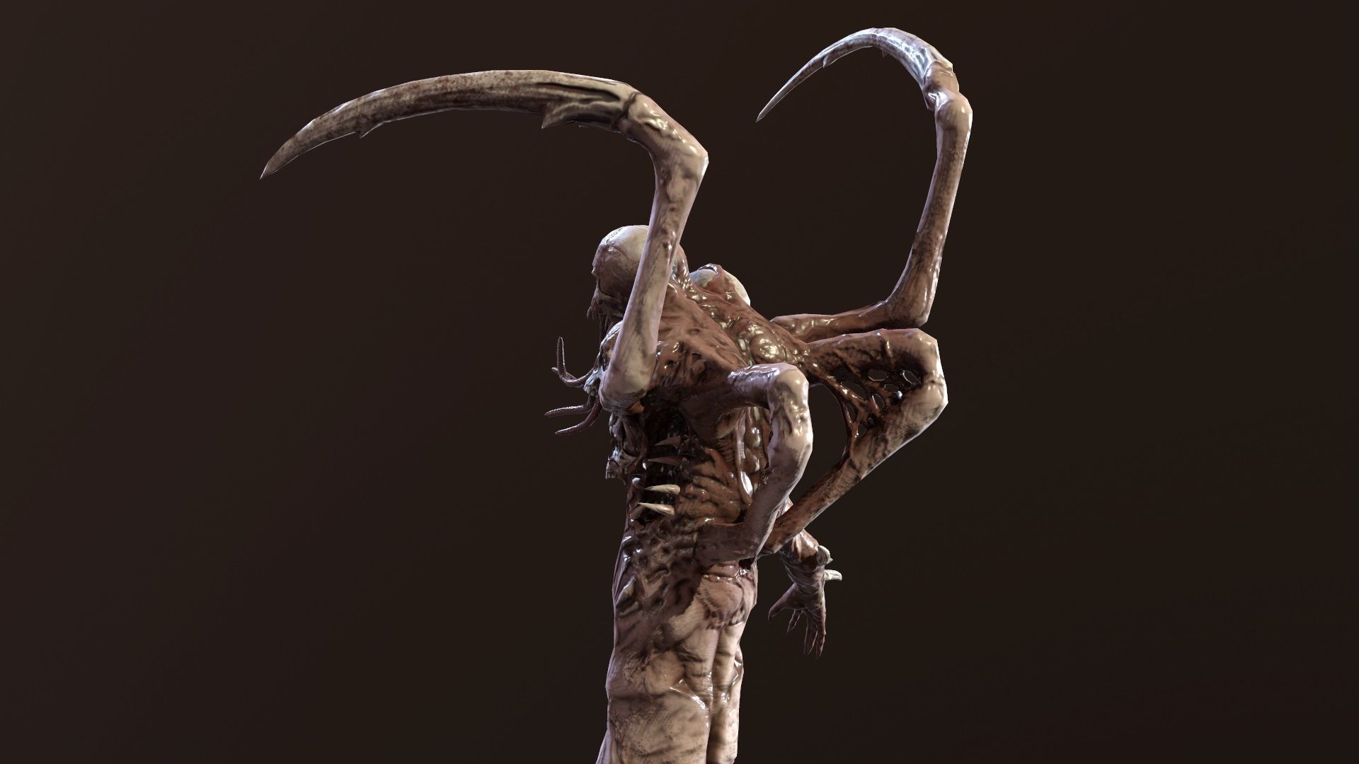 Necromutant7 humanoid creature Low-poly 3D model_7