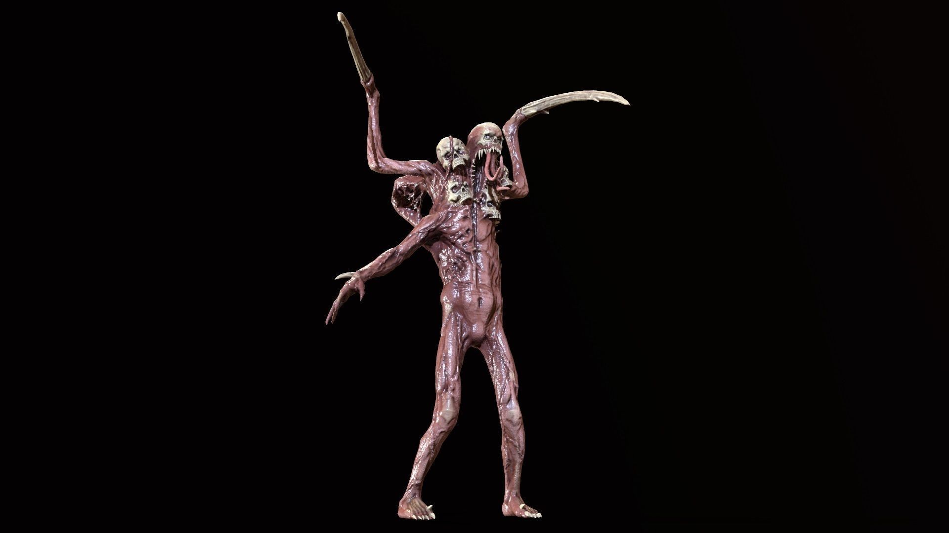 Necromutant7 humanoid creature Low-poly 3D model_11