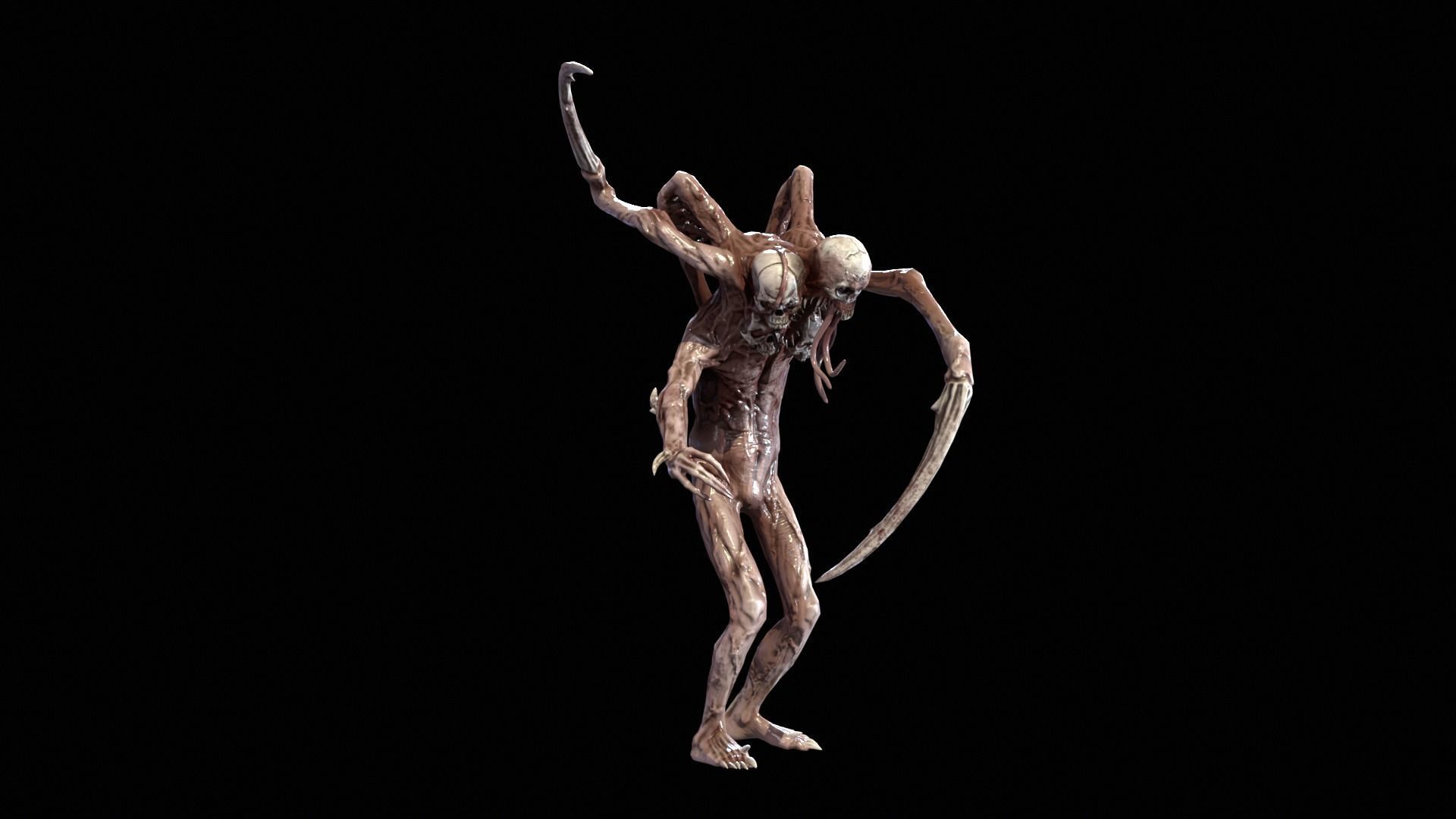 Necromutant7 humanoid creature Low-poly 3D model_17