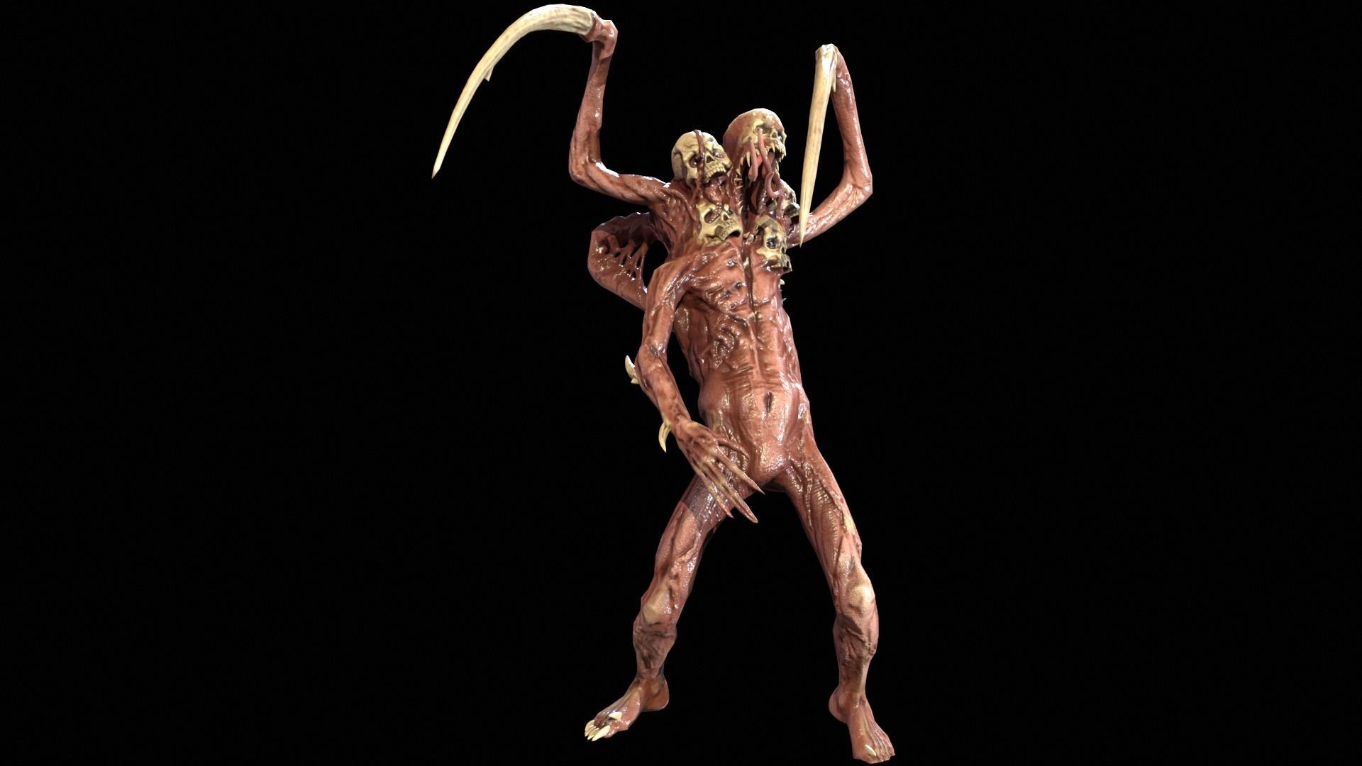 Necromutant7 humanoid creature Low-poly 3D model_21