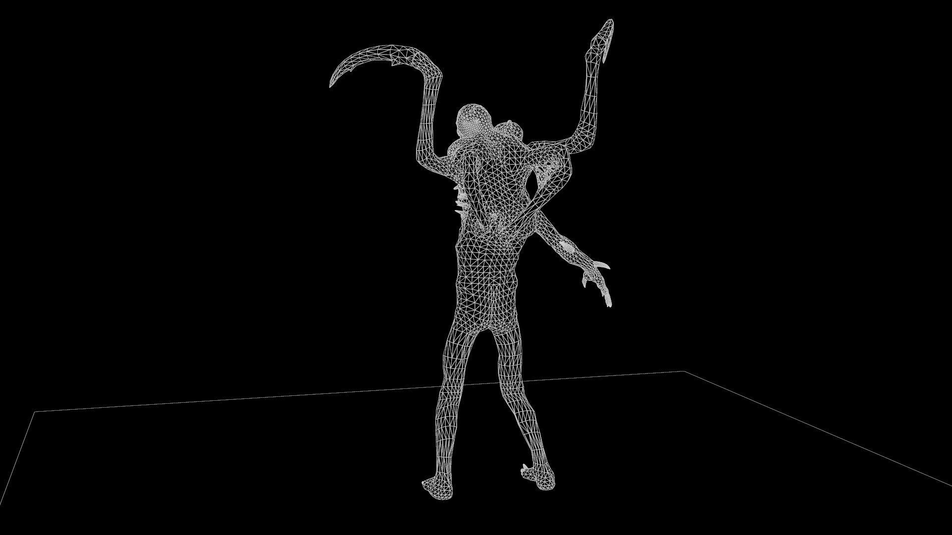 Necromutant7 humanoid creature Low-poly 3D model_6