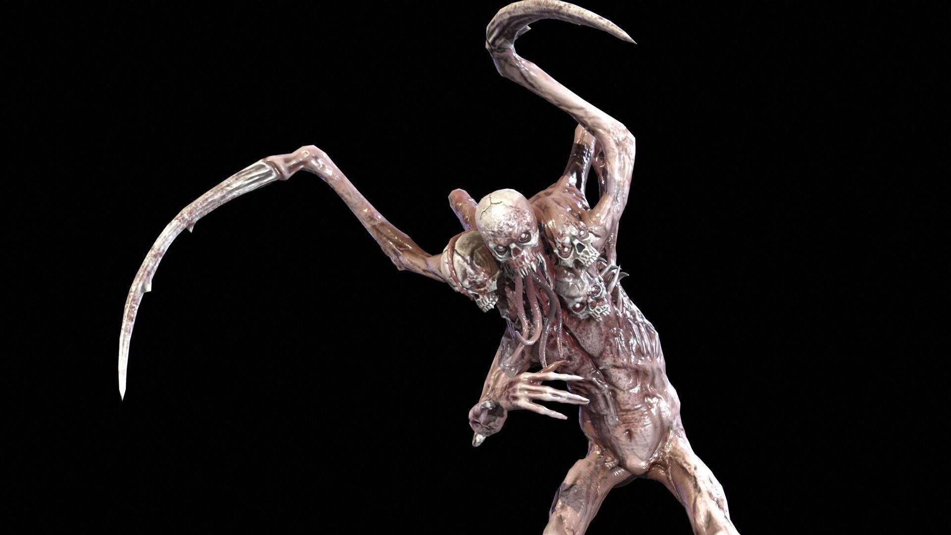 Necromutant7 humanoid creature Low-poly 3D model_27