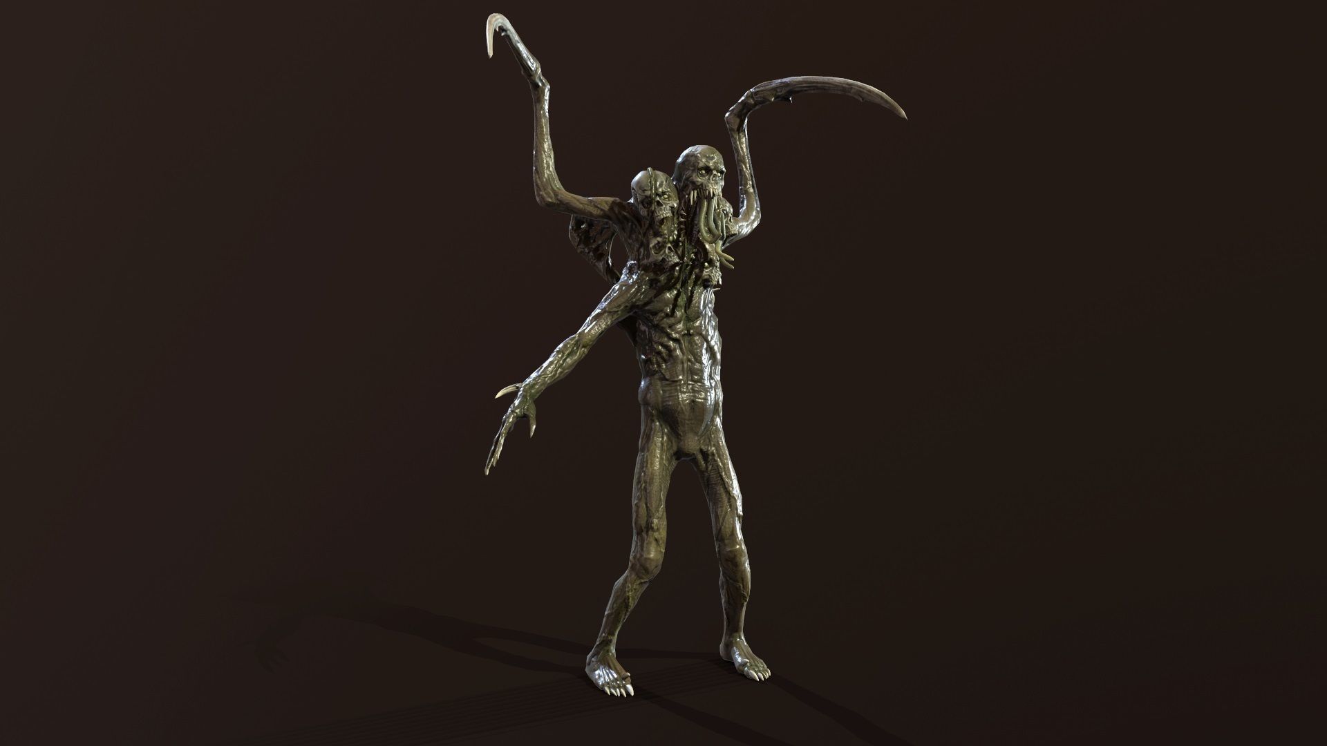Necromutant7 humanoid creature Low-poly 3D model_4